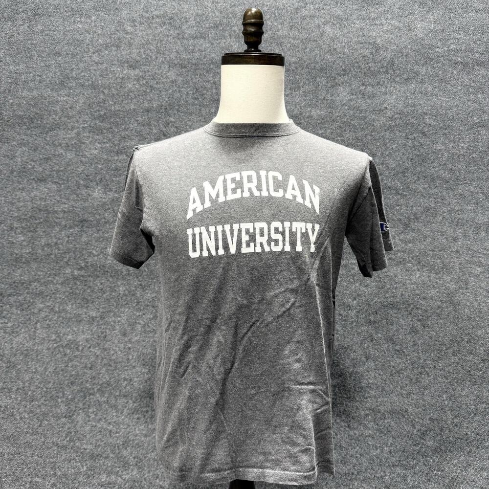 Champion Shirt Mens Small Gray American University Graphic T-Shirt Tee College